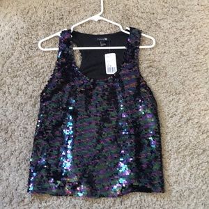 NWT Forever 21 sequined racer back tank